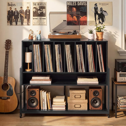 Dreamade large Record Player Stand with Charging Station