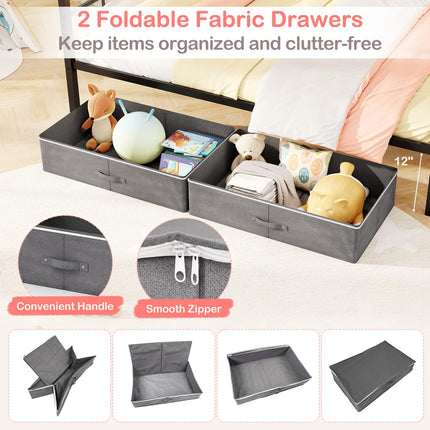 Dreamade Full Size House Bed with 2 Storage Drawers