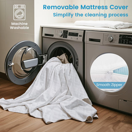 Dreamade 3 Inch Twin Memory Foam Mattress Topper, Gel Infused Topper with Removable Cover