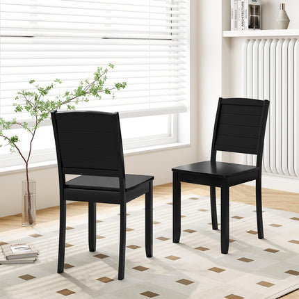 Dreamade Wood Dining Chairs Set of 2/4, Modern Kitchen Chairs w/Rubber Wood Legs, Curved Backrest, Farmhouse Diner Chairs