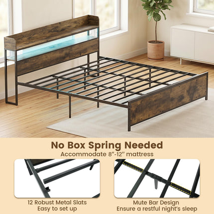 Dreamade King Size Bed Frame with Storage Headboard