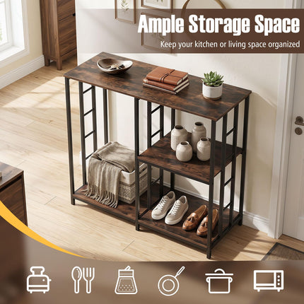 Dreamade Kitchen Bakers Rack | 3-Tier Microwave Stand Stand with Open Shelves