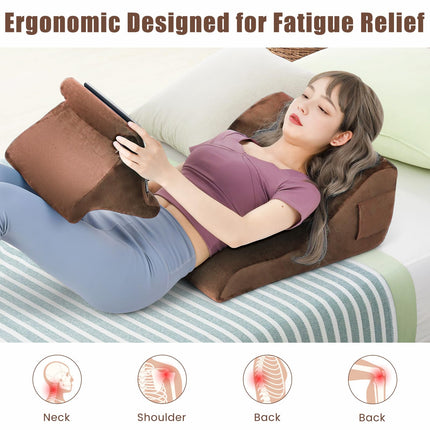 Dreamade Bed Wedge Pillow for Sleeping, 7.5 Inch Triangle Pillow Wedge for Neck Back Leg Support