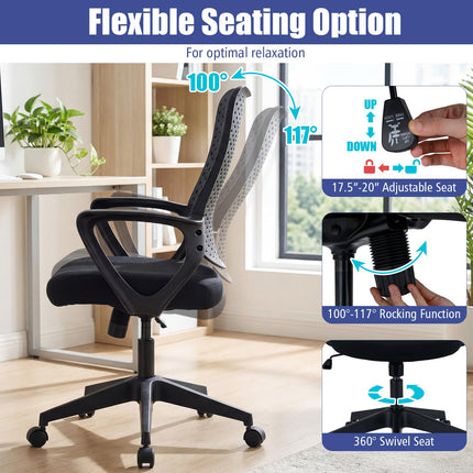 Gianetx Ergonomic Office Chair w/Breathable Butterfly Back & Integrated Armrests (1/2)