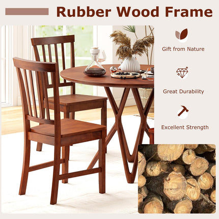 Dreamade Set of 4/ 2 Dining Room Side Chair w/High Slat Back, Wood Legs
