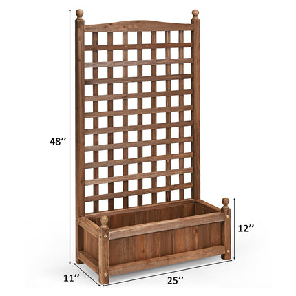 DREAMADE Raised Garden Bed with Trellis, 25" x 11" x 48" Planter