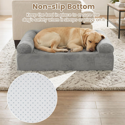 Dreamade Cooling Gel Memory Foam Dog Bed for Medium Dogs with Washable Cover