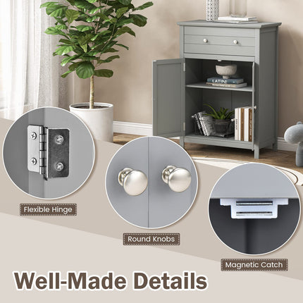 Dreamade Bathroom Storage Cabinet with Drawer - Floor Cabinet with Doors, Adjustable Shelf