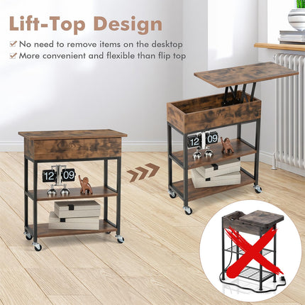 Dreamade End Table with Charging Station - Lift Top Narrow Side Table (1/2)