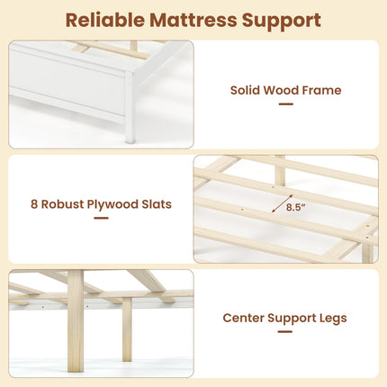 Dreamade Queen/Twin/King/Full Size Wooden Bed Frame with Headboard