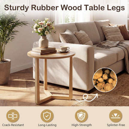 Dreamade Round Side Table Set of 1/2 Compact Accent Bedside Night Stand for Living Room Bedroom