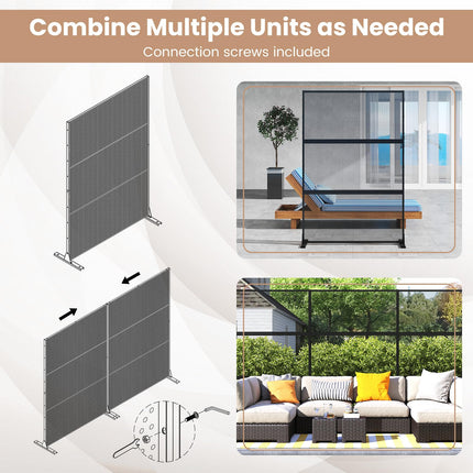 Dreamade Metal Privacy Screen with Expansion Bolts and Connection Screws