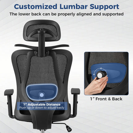 Dreamade Ergonomic Office Chair with 3D Headrest and Reclining Backrest