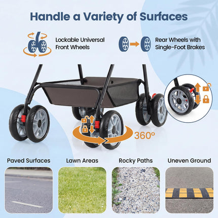 Dreamade 3-in-1 Pet Stroller with Detachable Carrier for Small & Medium Pets