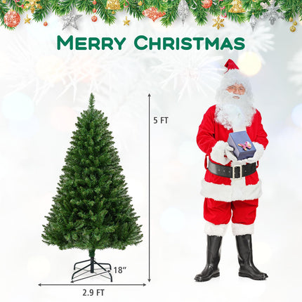 Dreamade Pre-Lit Artificial Christmas Tree with 7 Lighting Modes & Folding Metal Stand