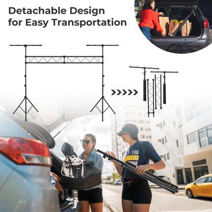 Dreamade DJ Light Stand, 14FT Lighting Truss System with 32 Lights Hold 220LBS Capacity