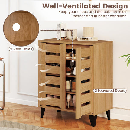 Dreamade Shoe Cabinet with Louvered Doors