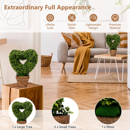 Dreamade 4 Pack Artificial Boxwood Topiary Trees - DreamadeUS
