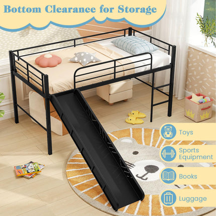 Dreamade Low Loft Bed with Slide