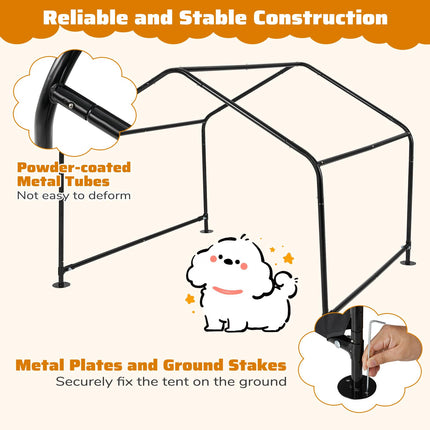 Dreamade Outdoor Dog Shade Shelter Canopy 4'x 4'x 3.5' Waterproof Pet Tent with PU Coating