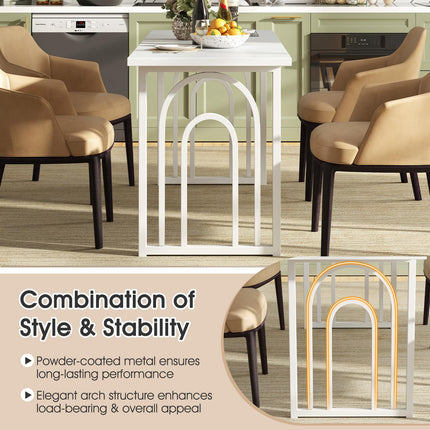 Dreamade 63"x24" Large Kitchen Table with Heavy Duty Arched Metal Legs