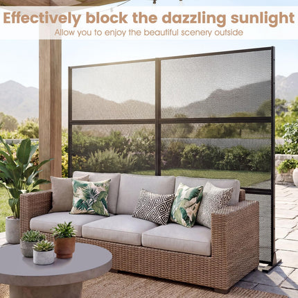 Dreamade Metal Privacy Screen 72 x 48 Inch Freestanding Fence Panel Indoor Outdoor