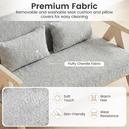 Dreamade Loveseat Sofa with Throw Pillows for Small Spaces