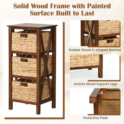 Dreamade Wooden X-Design Side Table End Table