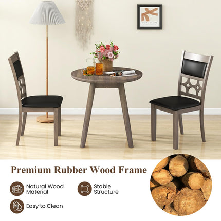 Dreamade Wooden Dining Chairs, Farmhouse Armless Kitchen Chairs w/Padded Backrest & Seat
