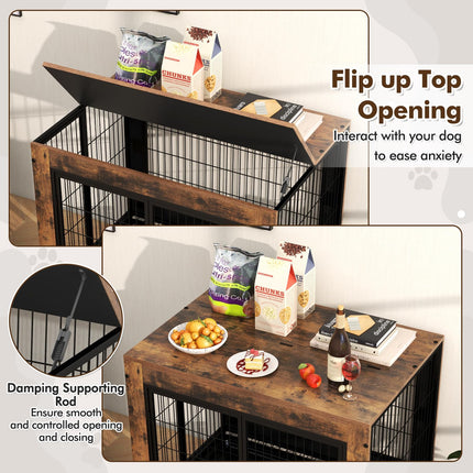 Dreamade Dog Crate Furniture with Wheels