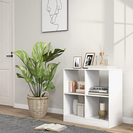 Dreamade 4-Cube Bookcase - 2-Tier Bookshelf Open Back