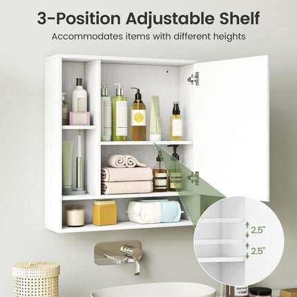 Dreamade Bathroom Wall Mounted Medicine Cabinet w/Single Door
