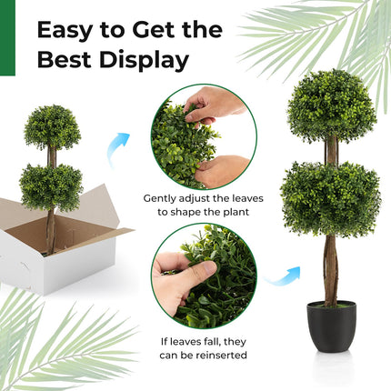 Dreamade 40" Artificial Boxwood Topiary Ball Tree