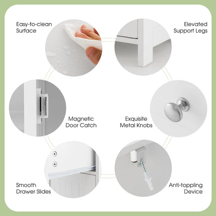Dreamade Floor Bathroom Storage Cabinet Freestanding Cabinet with Drawer