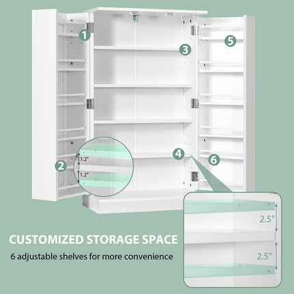 Dreamade 41" Kitchen Pantry Cabinet, 2-Door Storage Cabinet with 17 Shelves