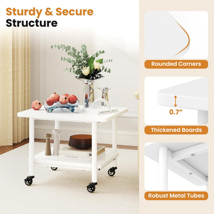 Dreamade 2 Tier Mobile Printer Table with Storage Shelf