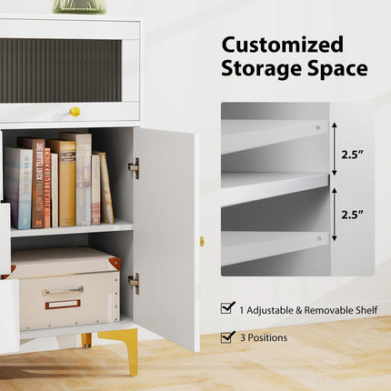 Dreamade 3-Drawer Modern Storage Cabinet with 2 Doors