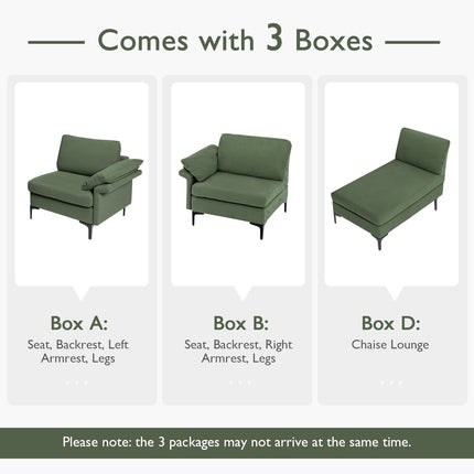 Dreamade 100.5" L Convertible Sofa Couch, 3-Seat Sectional Sleeper with USB Ports & Socket