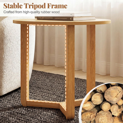Dreamade Farmhouse Round Nesting Coffee Table Set of 2 Wood Nesting End Tables