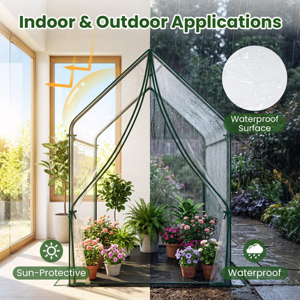 Dreamade Mini Outdoor Portable Green House with Sturdy Metal Frame