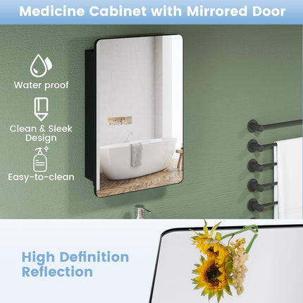 Dreamade Medicine Cabinet Mirror, 20x30” Bathroom Cabinet with Beveled Mirror