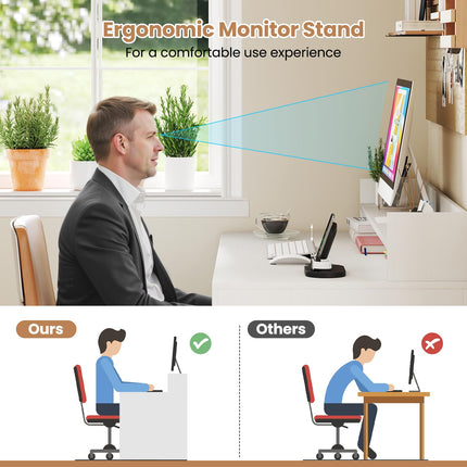 Dreamade White Desk with Storage Shelves