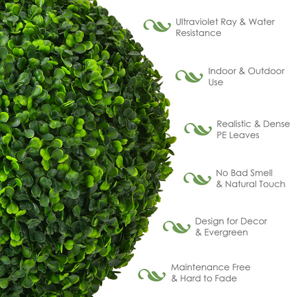 Dreamade 2 PCS 15.7 Inch Artificial Boxwood Topiary Balls - DreamadeUS