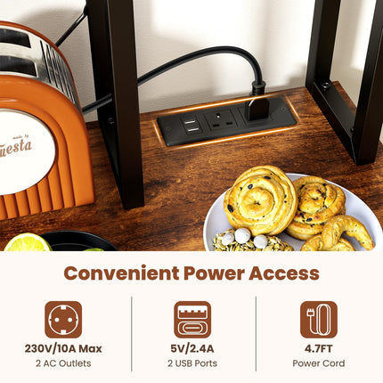 Dreamade 6-Tier Large Bakers Rack with Power Outlet