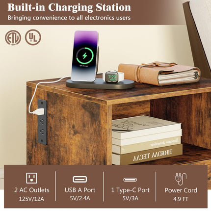 Dreamade Nightstand with Charging Station