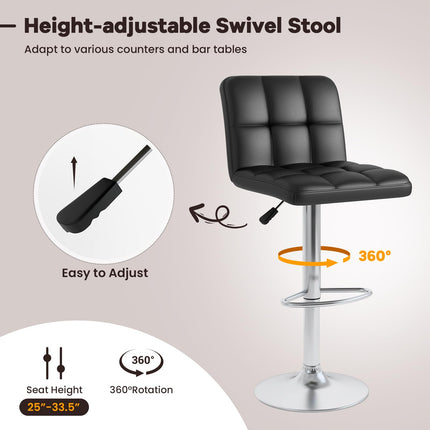 Dreamade Swivel Bar Stools Set of 2/4, Upholstered Counter Height Bar Chairs with Back