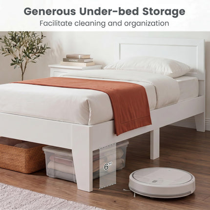 Dreamade Twin/Full/Queen Size Wooden Bed Frame with Wood Slat Support