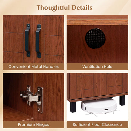 Dreamade 5-Tier Shoe Storage Cabinet | Freestanding Wooden Entryway Cabinet w/Storage