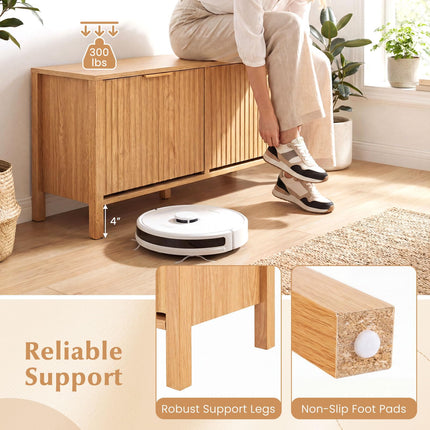 Dreamade Shoe Storage Bench with 2 Flip Drawers for Entry Way
