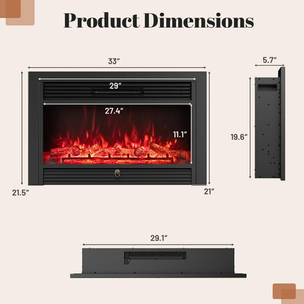 Dreamade 33/36 Inch Electric Fireplace Insert